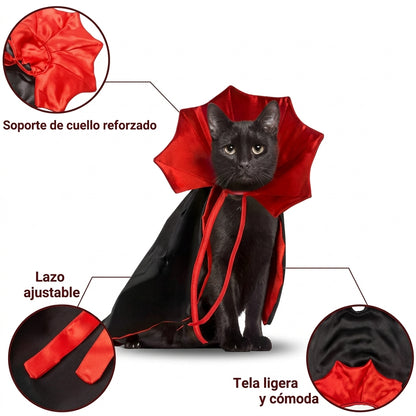 Capa de vampiro ajustable para perros y gatos