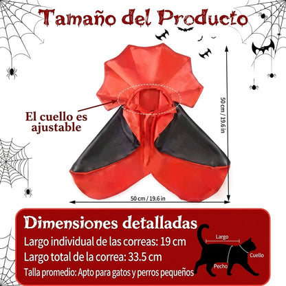 Capa de vampiro ajustable para perros y gatos